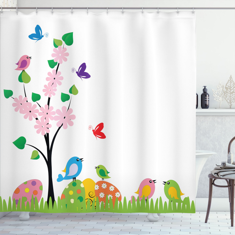 Spring Illustration Shower Curtain