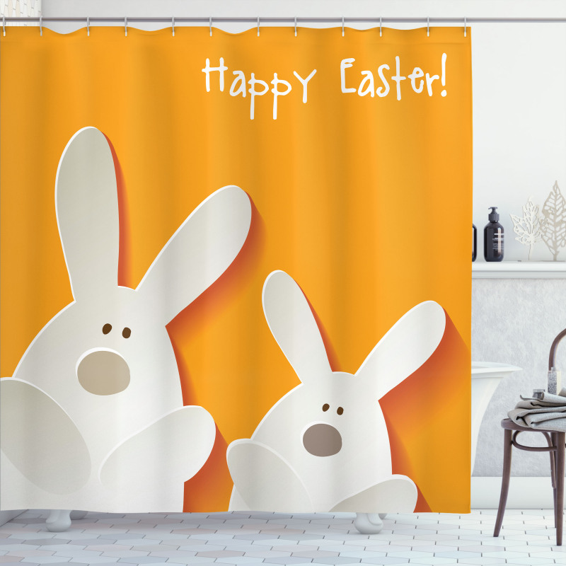 Happy Easter Bunnies Shower Curtain