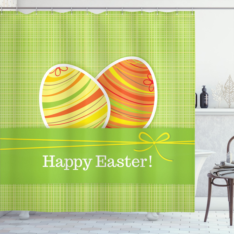 Striped Eggs Shower Curtain