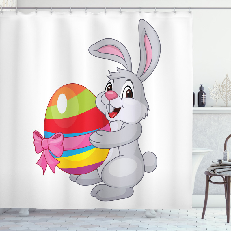 Cartoon Rabbit Shower Curtain