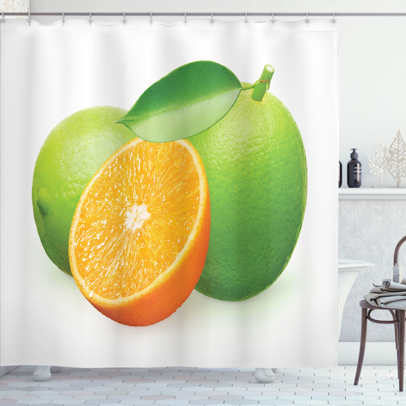 Lime Orange Design Shower Curtain