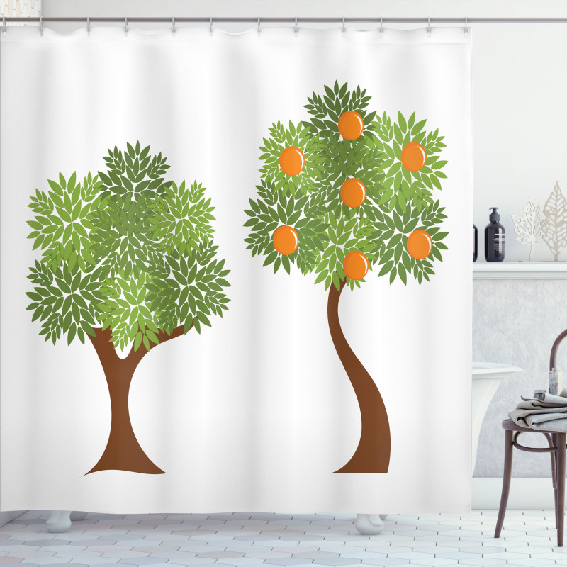 Trees with Leaves Shower Curtain