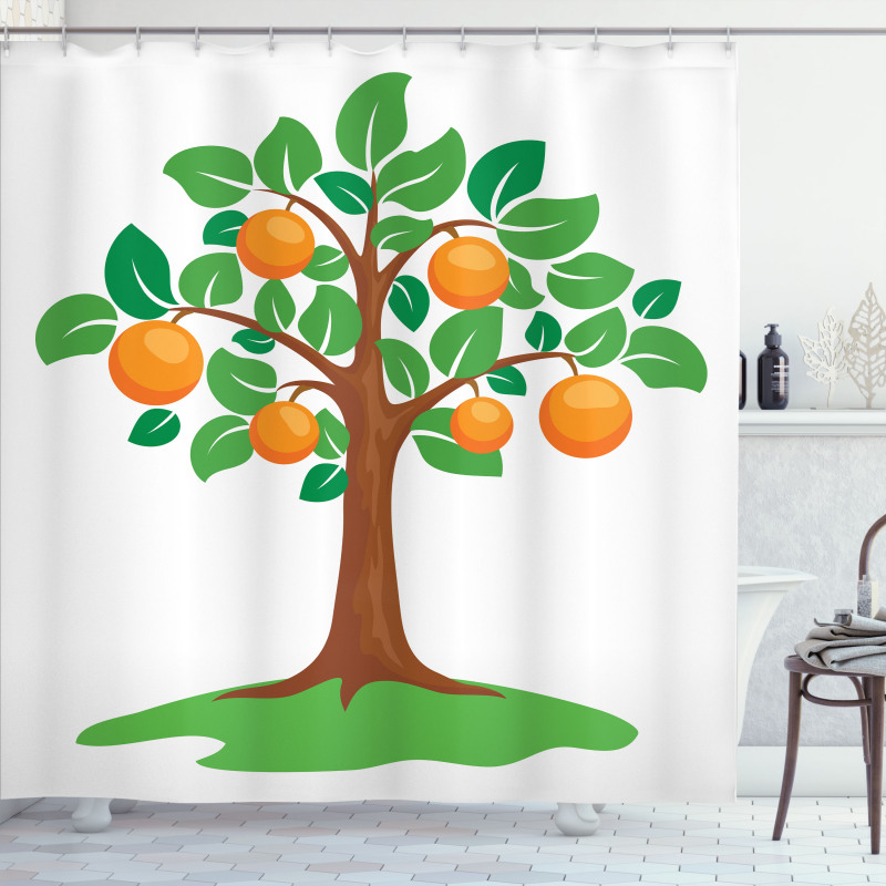 Orange Tree Design Shower Curtain
