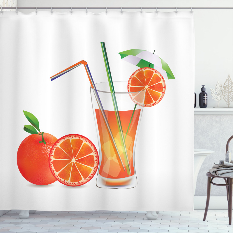 Orange Juice Glass Shower Curtain