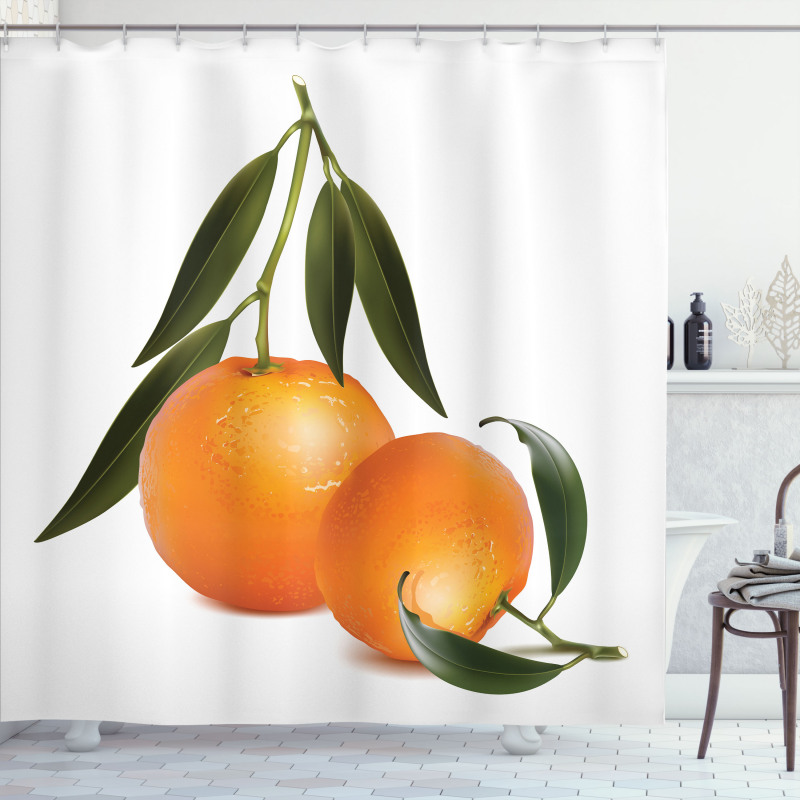 Fresh Tangerine Shower Curtain