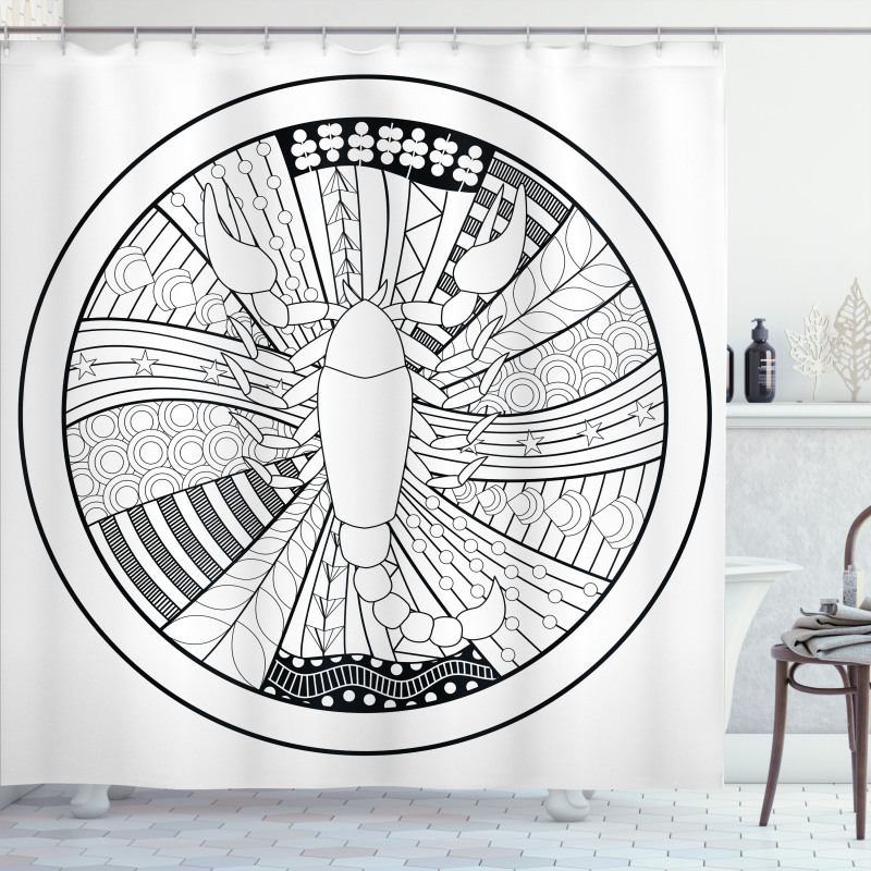 Round Tattoo Art Shower Curtain