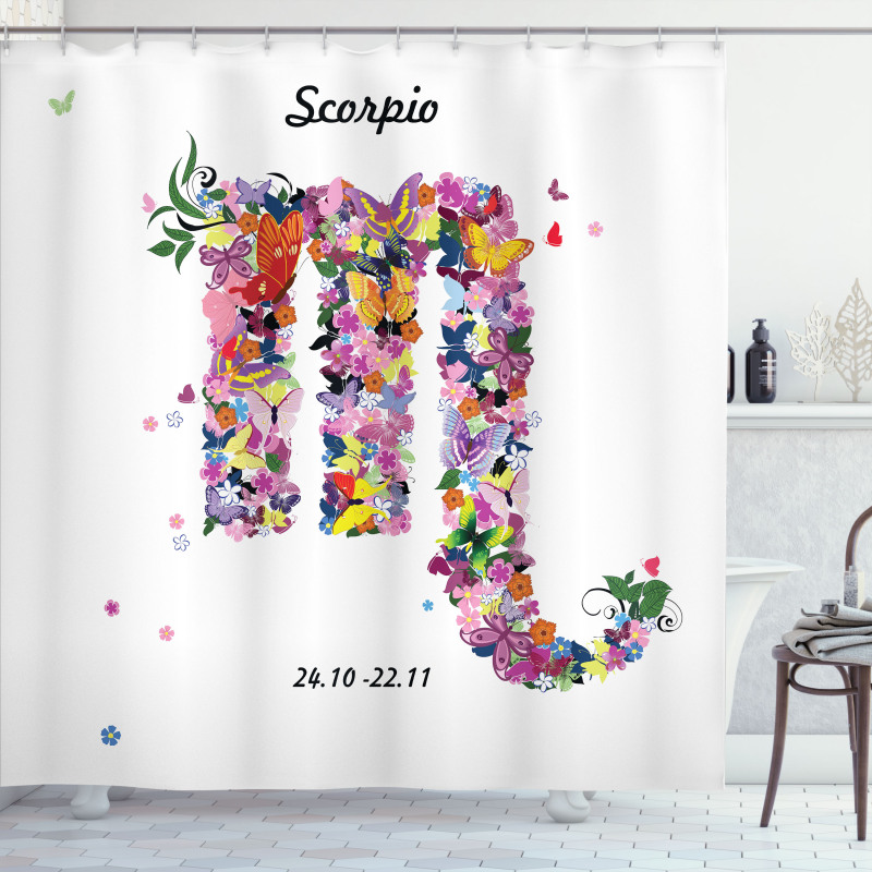 Floral Butterfly Shower Curtain