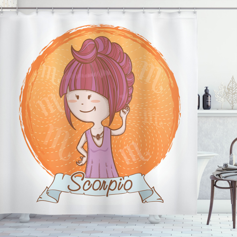 Cartoon Kid Girl Shower Curtain