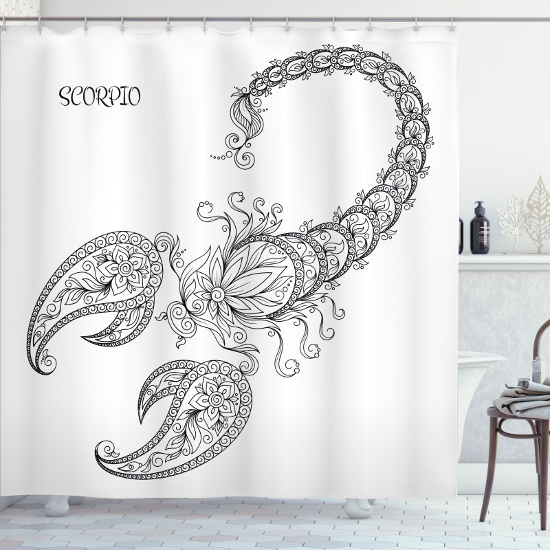 Floral Tattoo Shower Curtain