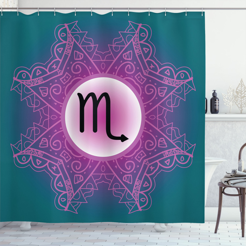 Fuchsia Mandala Shower Curtain