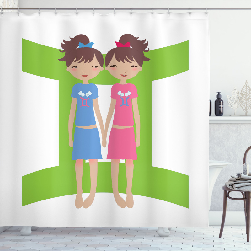 Twin Girls Teens Shower Curtain