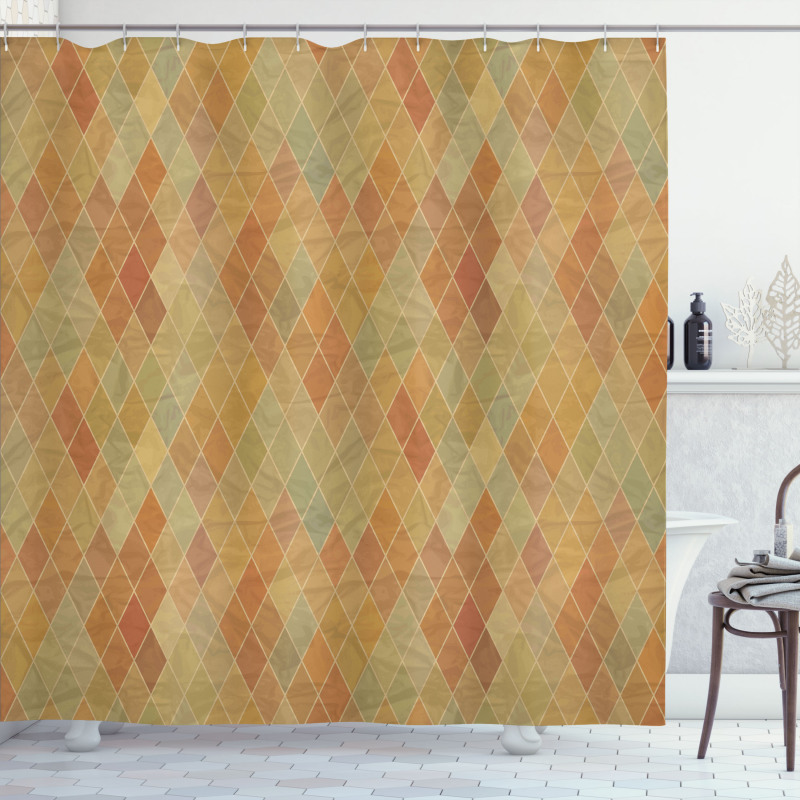 Geometric Rhombus Tile Shower Curtain