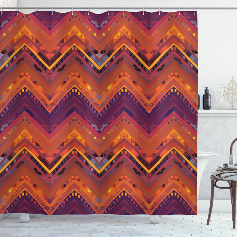 Native Zigzag Ornament Shower Curtain