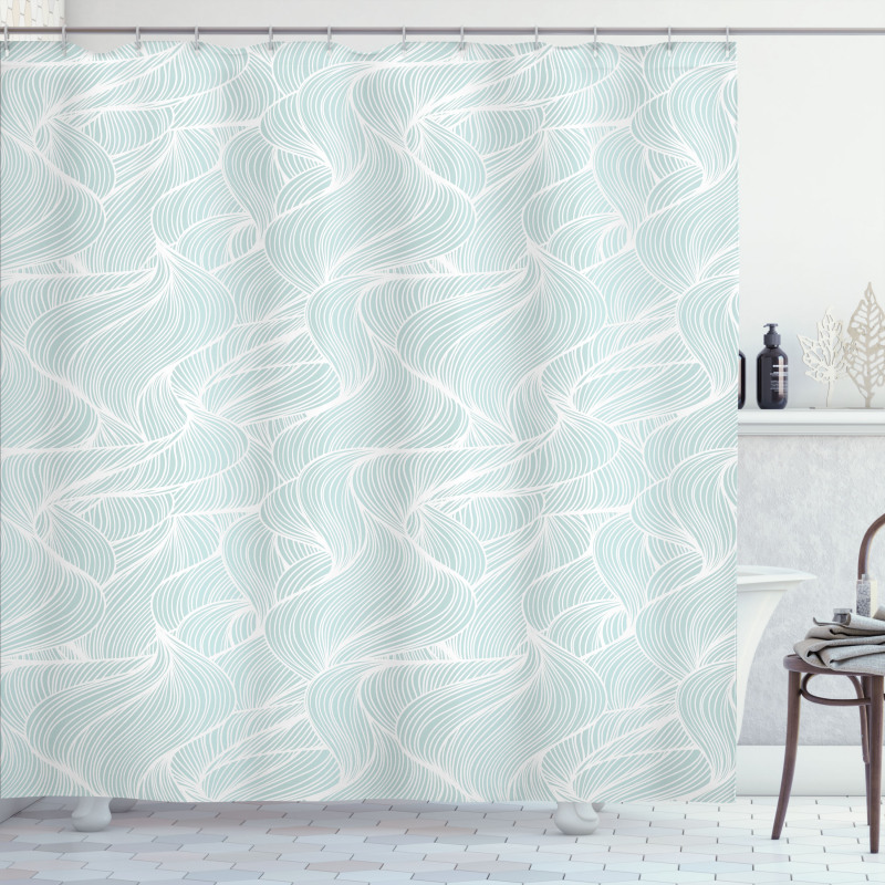 Ocean Wave Lines Shower Curtain