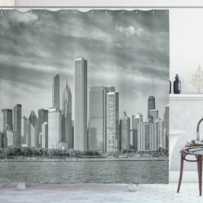 Waterfront City Shower Curtain