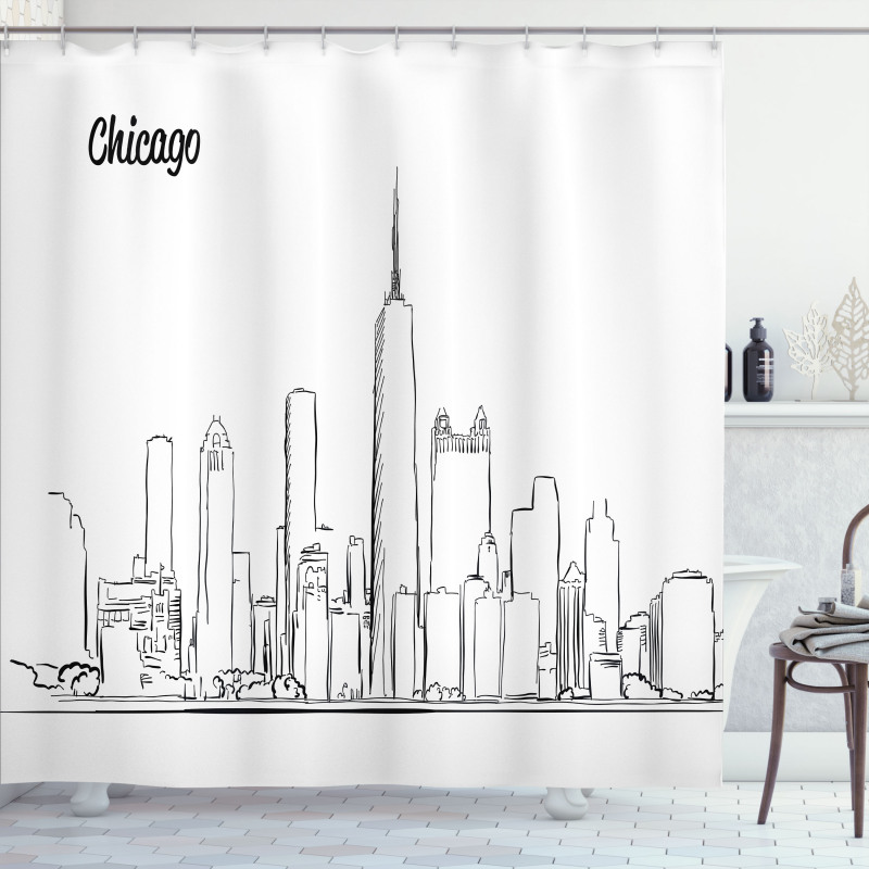 Downtown Sketch Shower Curtain