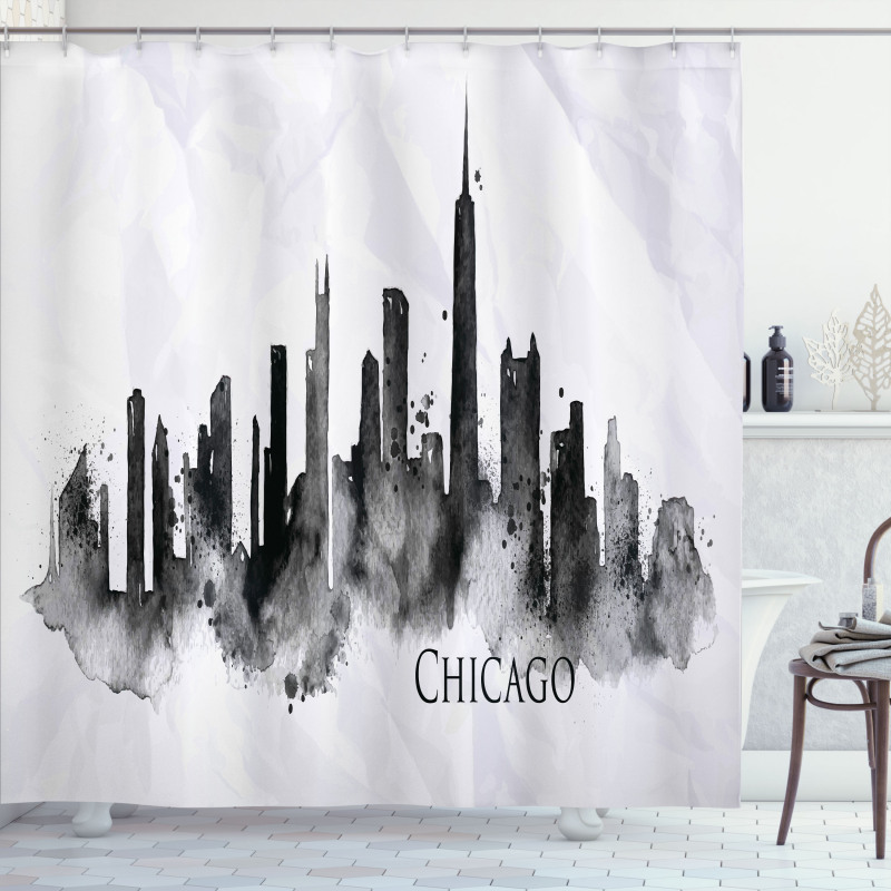 Grunge Landscape Shower Curtain