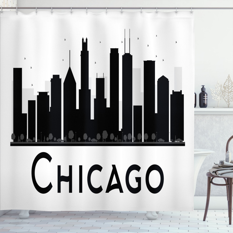 Building Silhouettes Shower Curtain