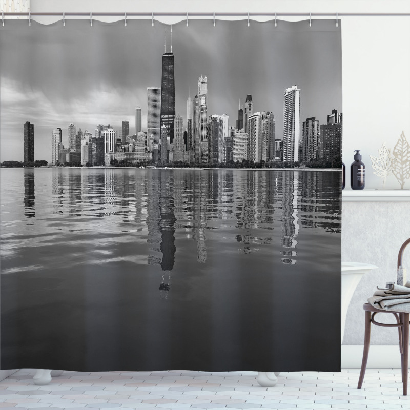 Harbor Coastal Town Shower Curtain