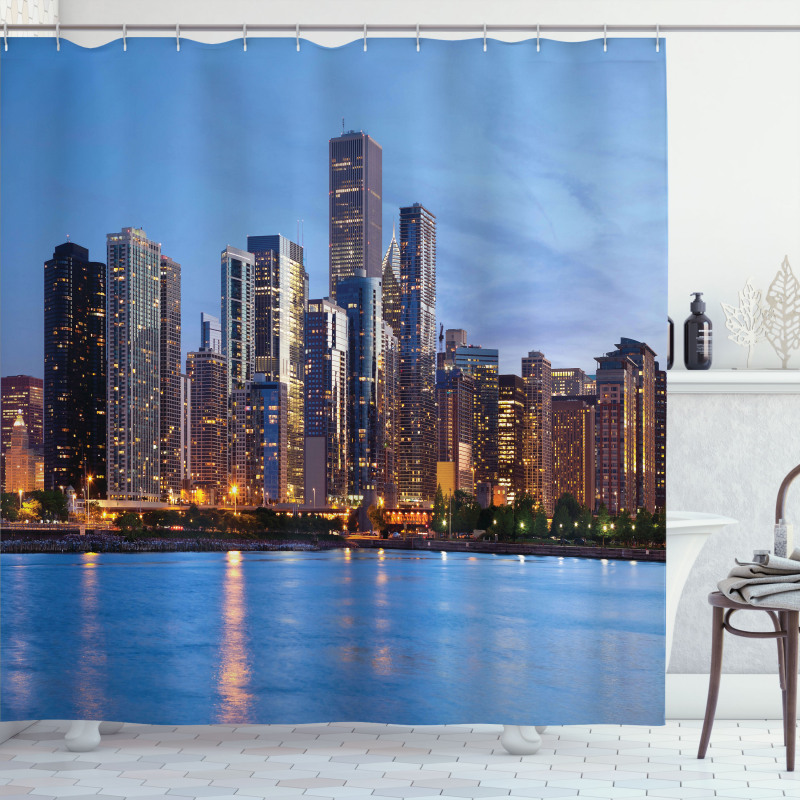 Big City Sunset Shower Curtain