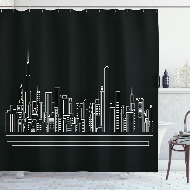 Abstract Town Shower Curtain