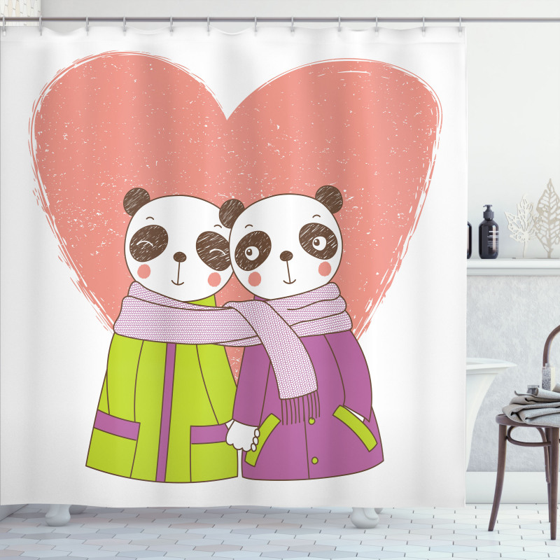 Lovers Holding Hands Shower Curtain