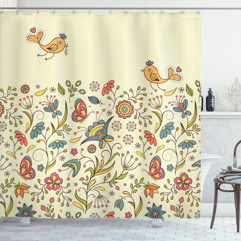 Colorful Summer Petals Shower Curtain