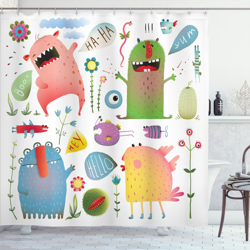 Alien Creatures Shower Curtain