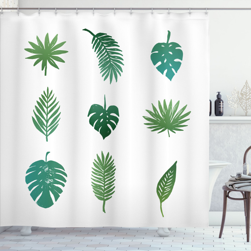 Tropical Tree Foliage Shower Curtain