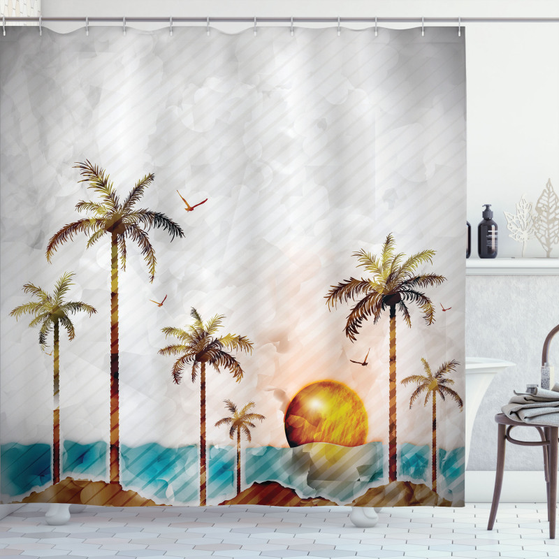 Tropic Landscape Art Shower Curtain