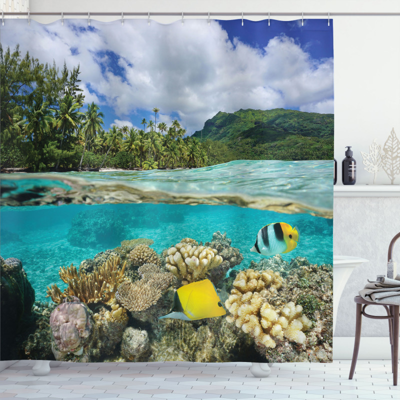 French Polynesia Lagoon Shower Curtain