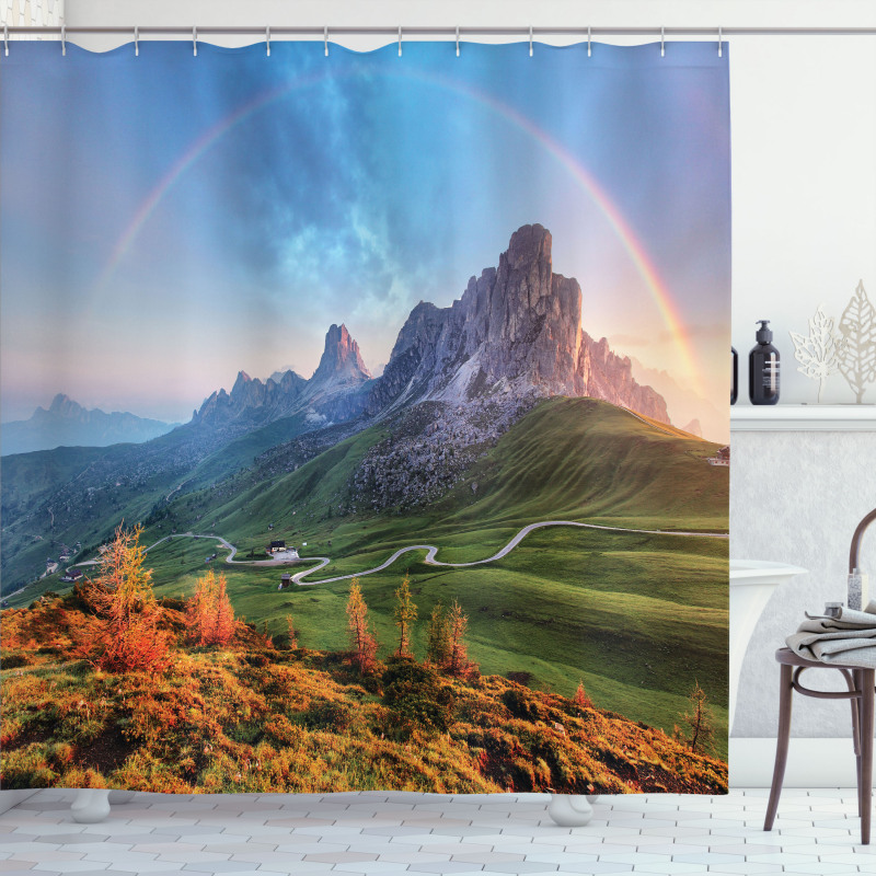 Alps Rainbow Morning Shower Curtain