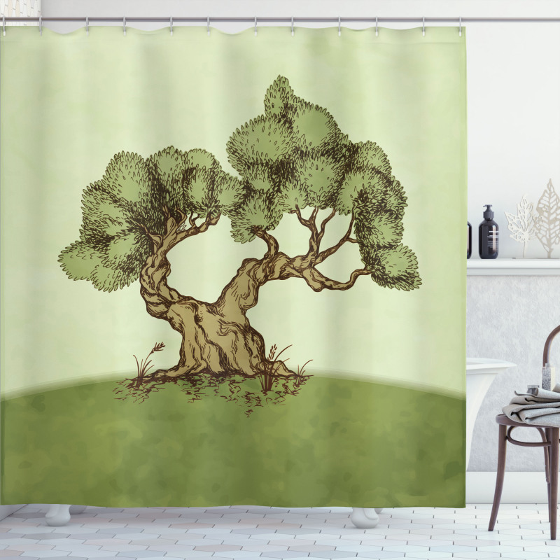 Spring Season Hills Olive Shower Curtain