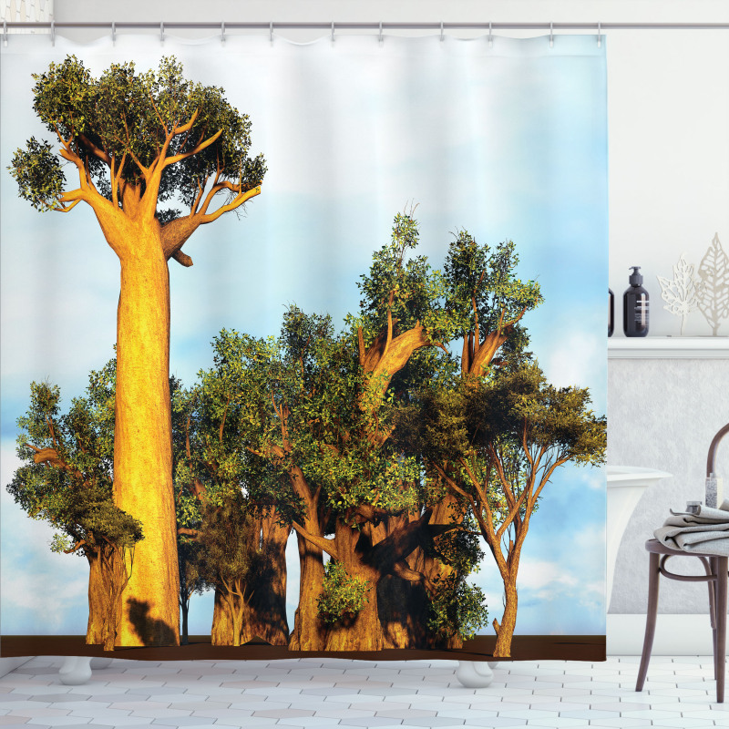 Tropical Baobabs Shower Curtain