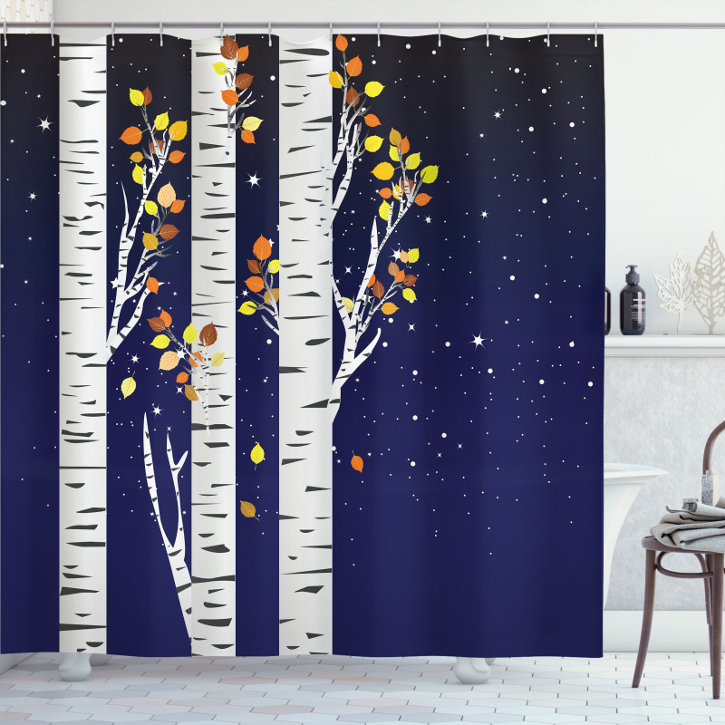 Birch Trees with Foliage Shower Curtain