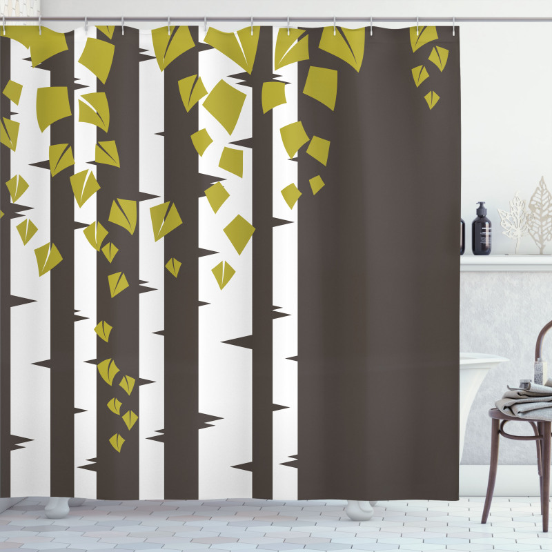 Silhouette of Tree Shower Curtain