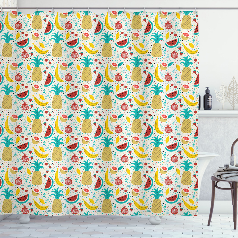 Fruits Abstract Kitchen Shower Curtain