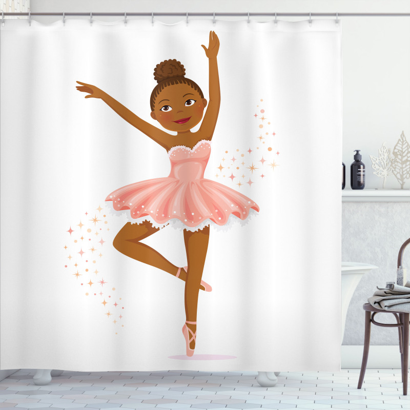 Ballerina Dancing Kids Shower Curtain