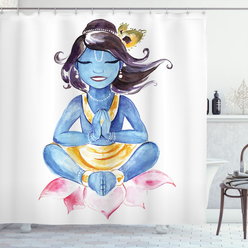 Happy Ancient Character Form Shower Curtain