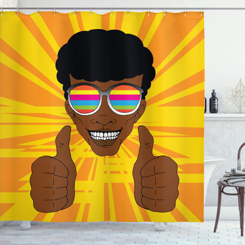 Hippie Man Positive Vibes Shower Curtain