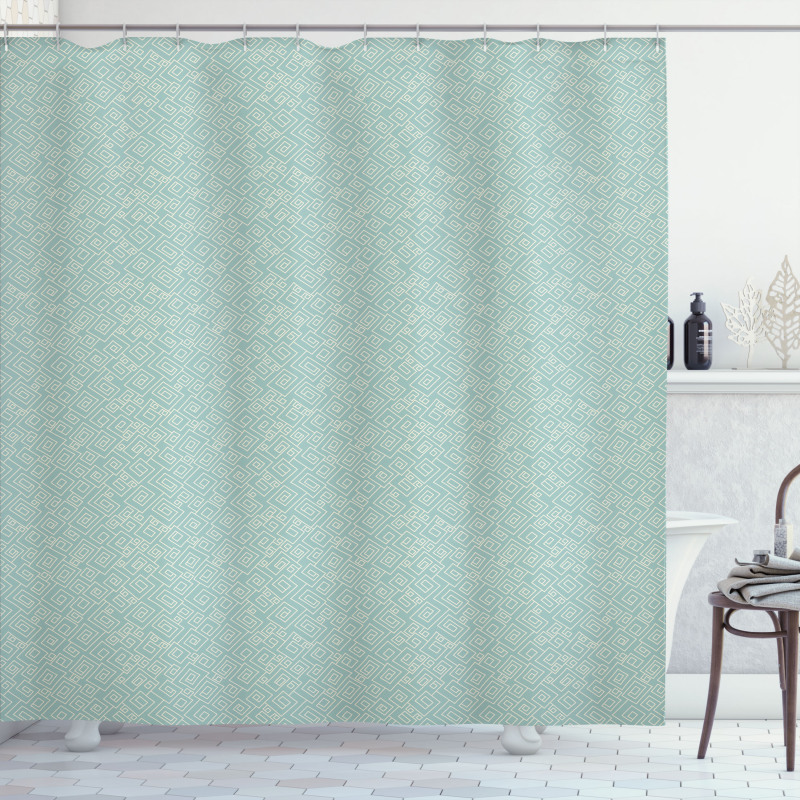Squares Lines Shower Curtain