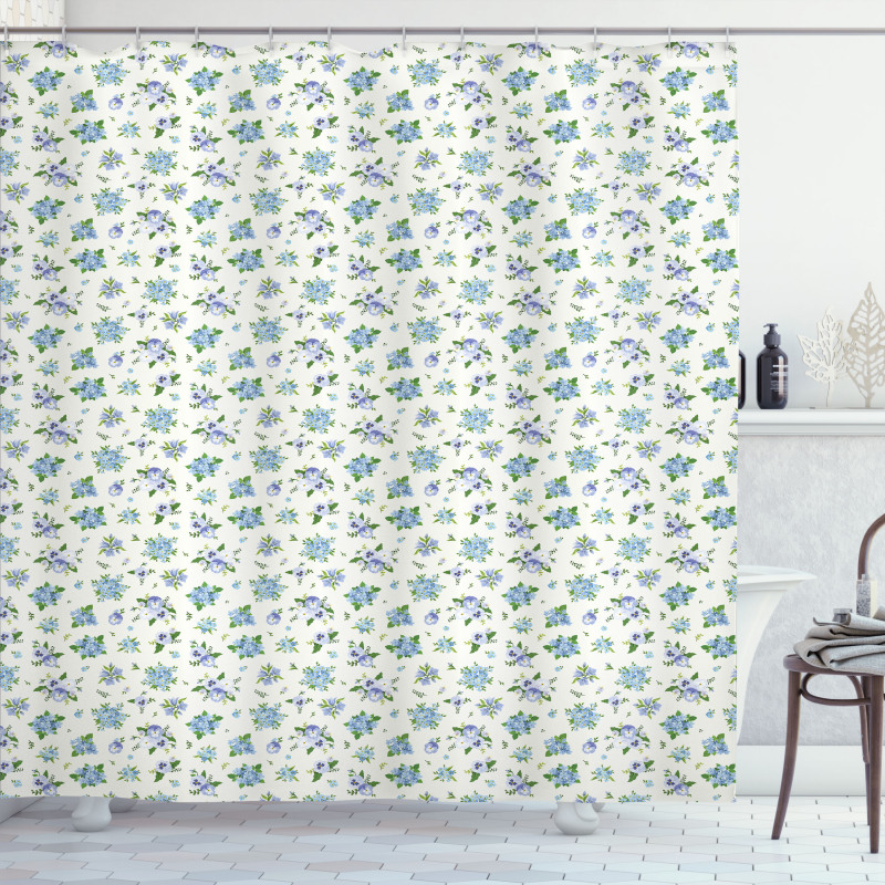 Pansies Bluebell Shower Curtain