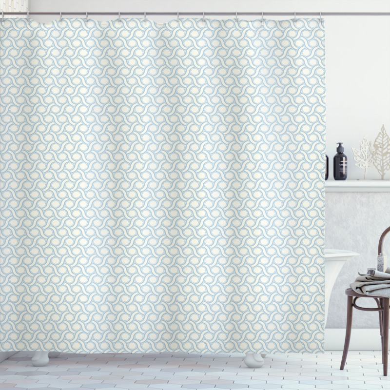 Circles Stripes Shower Curtain