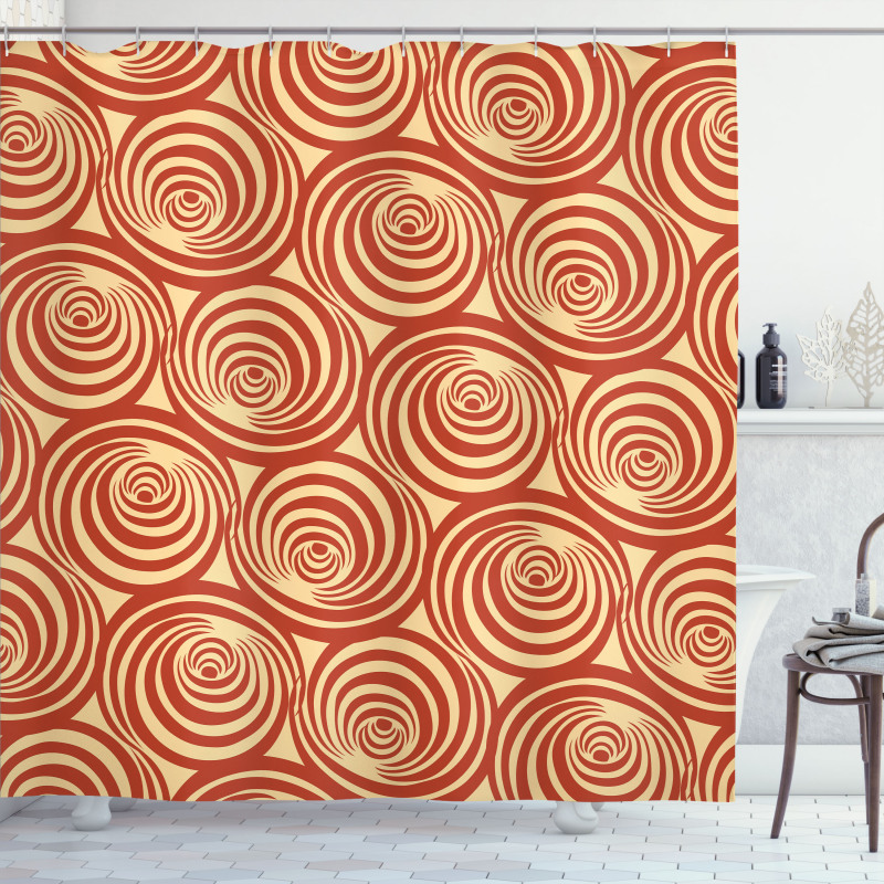 Circular Spiral Motifs Shower Curtain