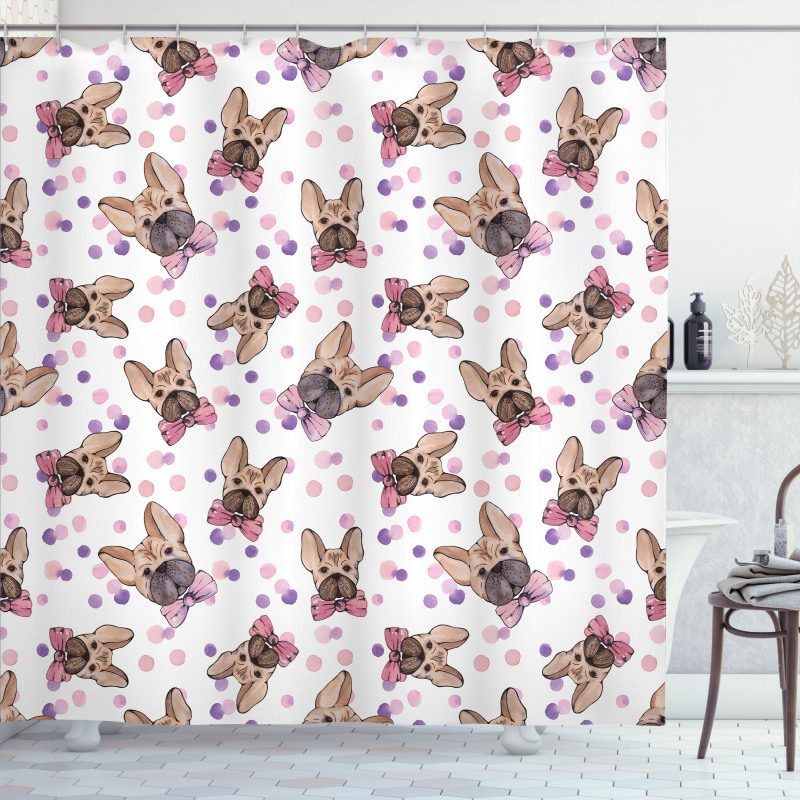 Watercolor Bowties Pets Shower Curtain