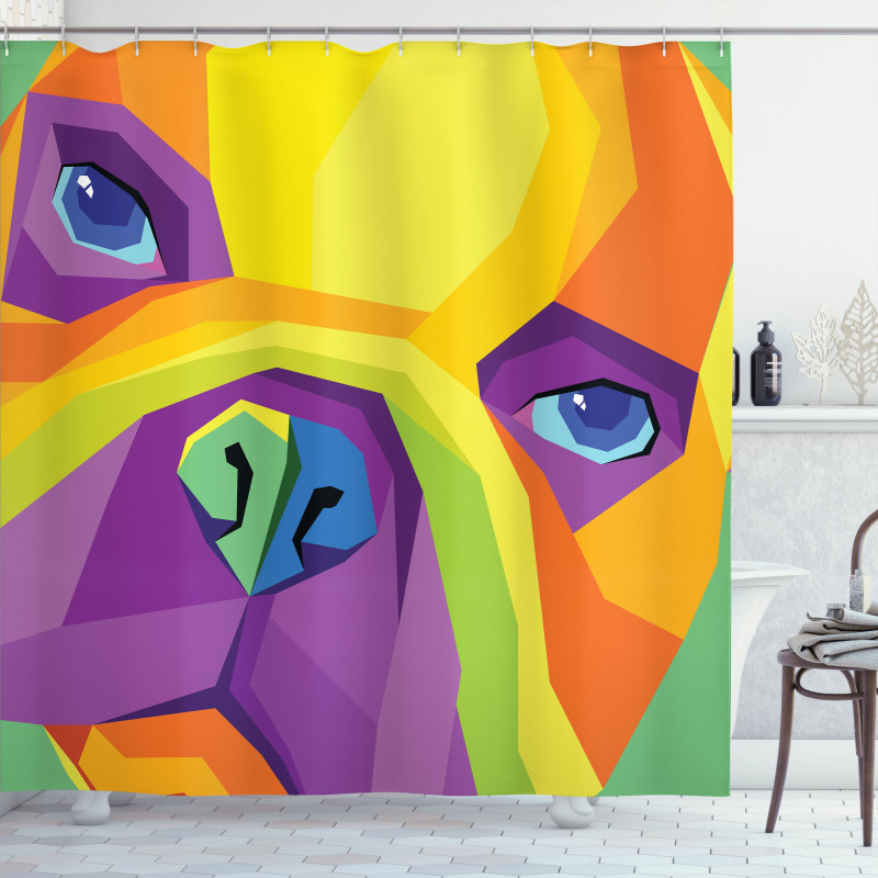 Abstract Vibrant Face Shower Curtain