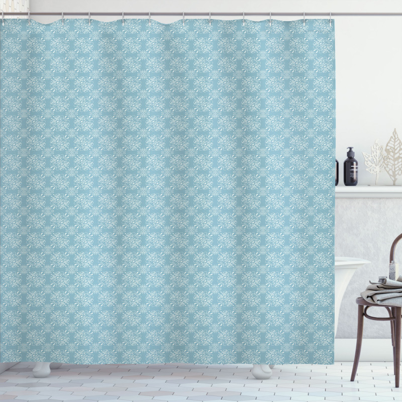 Retro Revival Curly Flower Shower Curtain