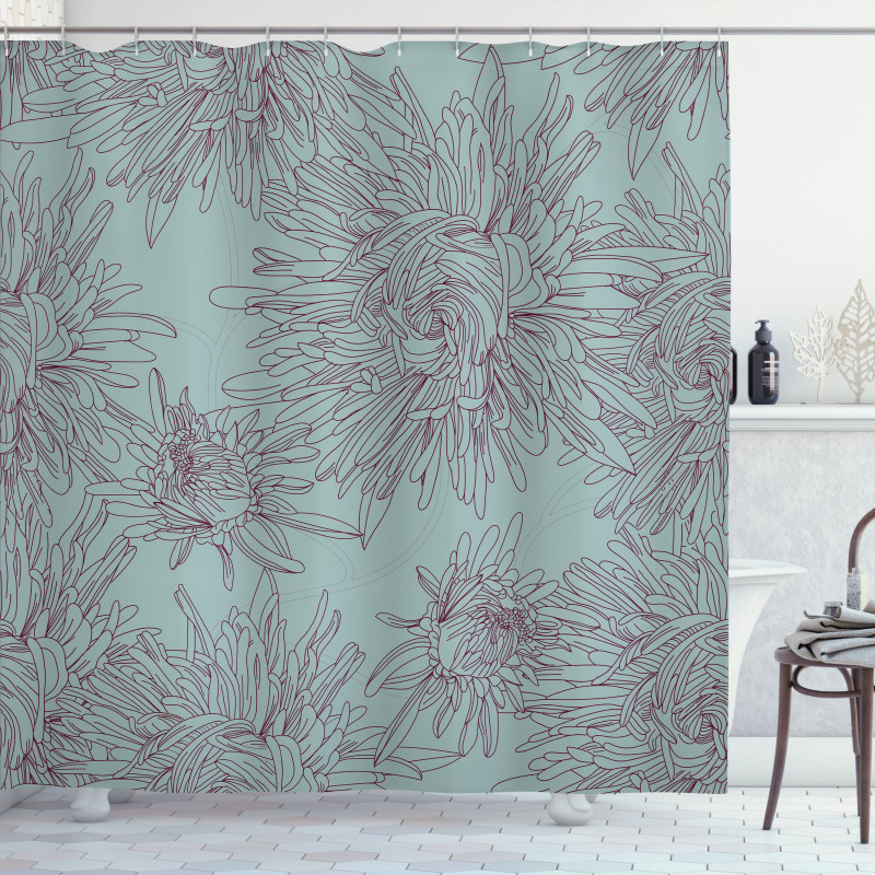 Aster Blossoms Artwork Shower Curtain