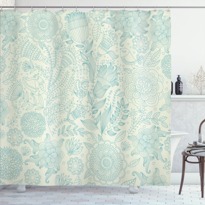 Antique Flowers Shower Curtain