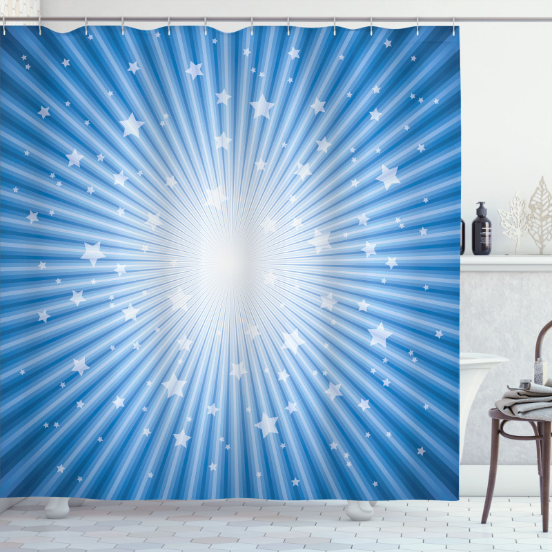 Retro Burst Stars Shower Curtain